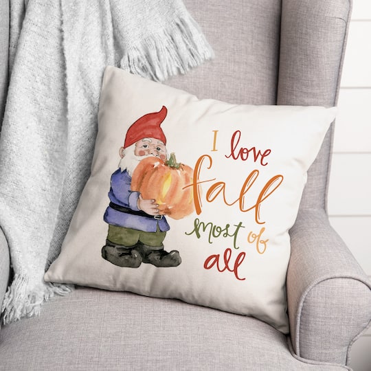 Fall Gnome Throw Pillow